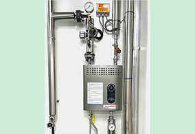 蒸気式給湯器の導入によるガス使用量の削減